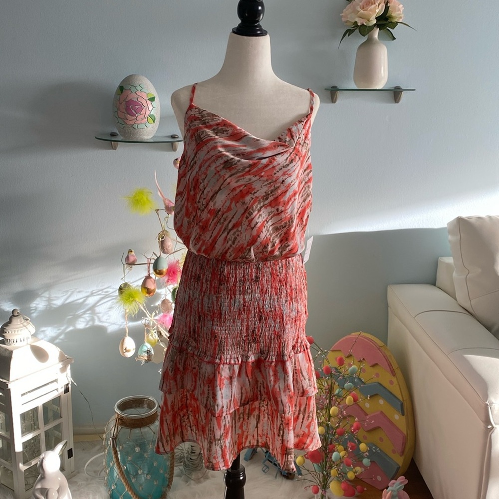 SMOCKED PINK PRINTED DRESS